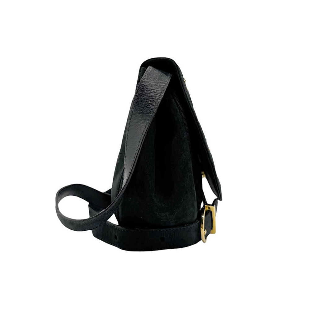 Salvatore Ferragamo Bag Suede Vara Black Shoulder
